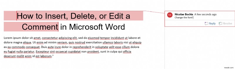 Hướng dẫn nhanh:Chèn, chỉnh sửa hoặc xóa nhận xét trong Microsoft Word 