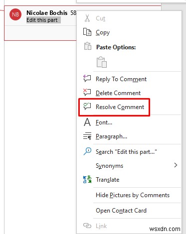 Hướng dẫn nhanh:Chèn, chỉnh sửa hoặc xóa nhận xét trong Microsoft Word 