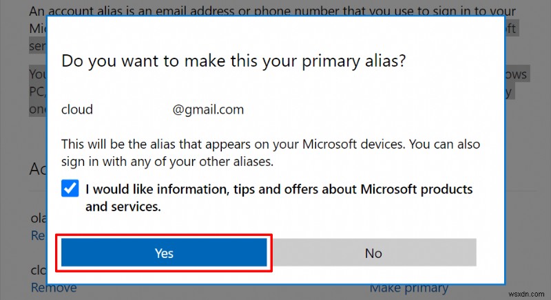 Dễ dàng cập nhật Email tài khoản Microsoft của bạn:Thêm, xóa và chuyển đổi bí danh 