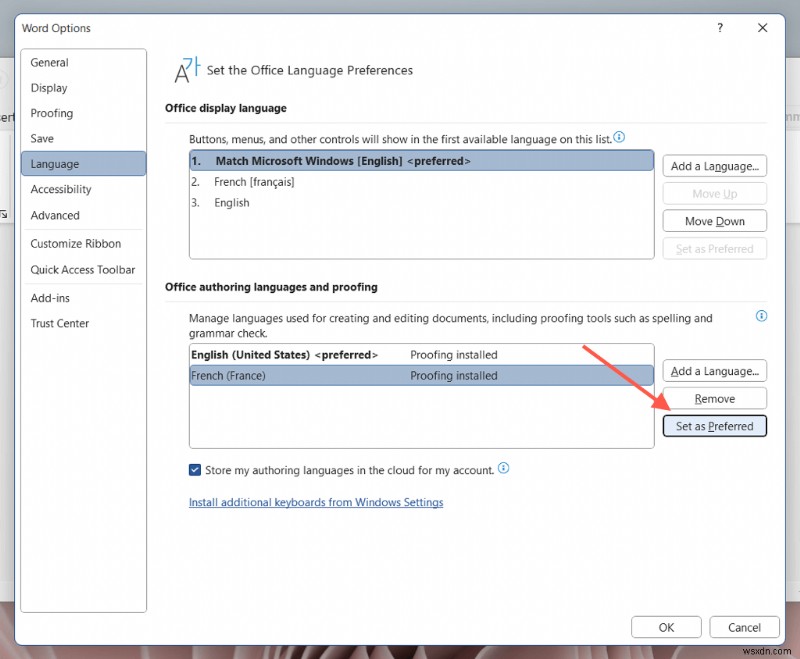 Cách thay đổi cài đặt ngôn ngữ trong Microsoft Word (Máy tính để bàn &Trực tuyến) 