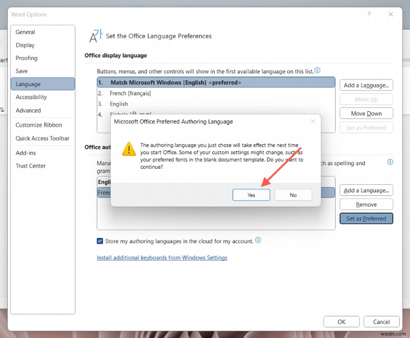 Cách thay đổi cài đặt ngôn ngữ trong Microsoft Word (Máy tính để bàn &Trực tuyến) 