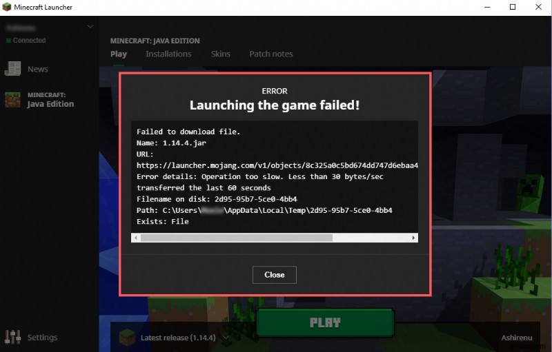Khắc phục lỗi “Không thể tải xuống tệp” của Minecraft – 5 giải pháp đã được chứng minh 