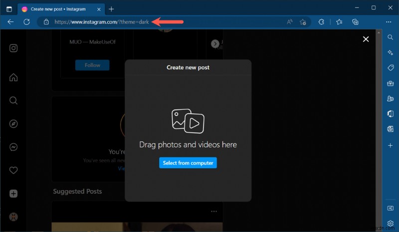 Bật Chế độ tối trên Instagram Web dành cho Windows:Hướng dẫn từng bước 