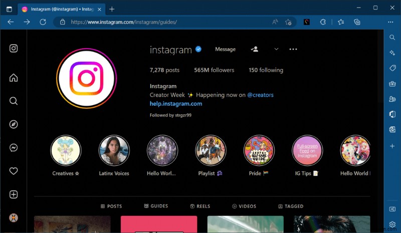 Bật Chế độ tối trên Instagram Web dành cho Windows:Hướng dẫn từng bước 
