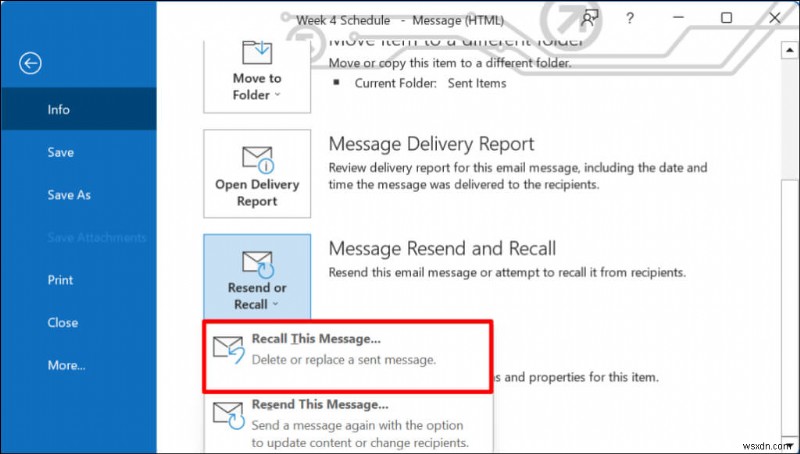 Hướng dẫn nhanh:Hủy gửi và thu hồi email Outlook trên web và máy tính để bàn 