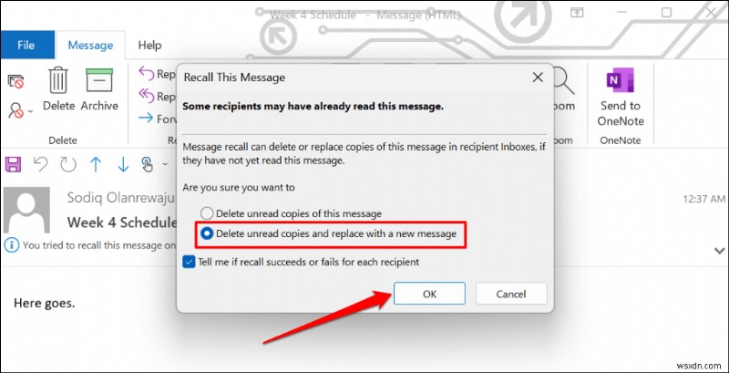 Hướng dẫn nhanh:Hủy gửi và thu hồi email Outlook trên web và máy tính để bàn 