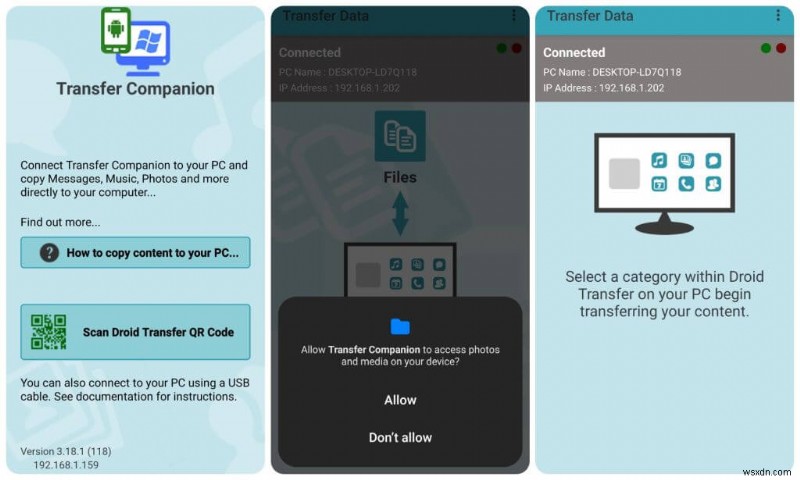 Truyền tệp không dây giữa PC và điện thoại Android—Không cần cáp USB 