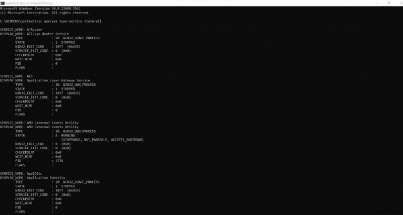 Dễ dàng liệt kê tất cả các dịch vụ Windows bằng PowerShell hoặc Dấu nhắc lệnh 