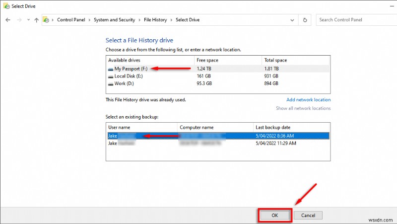 Khôi phục lịch sử tệp Windows:Các bước nhanh để kết nối lại ổ đĩa bị ngắt kết nối 