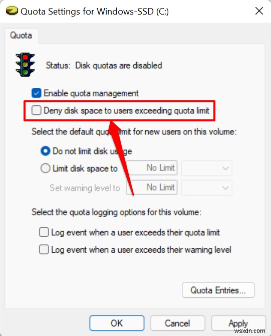 Hạn ngạch đĩa chính trong Windows 11:Hướng dẫn từng bước 