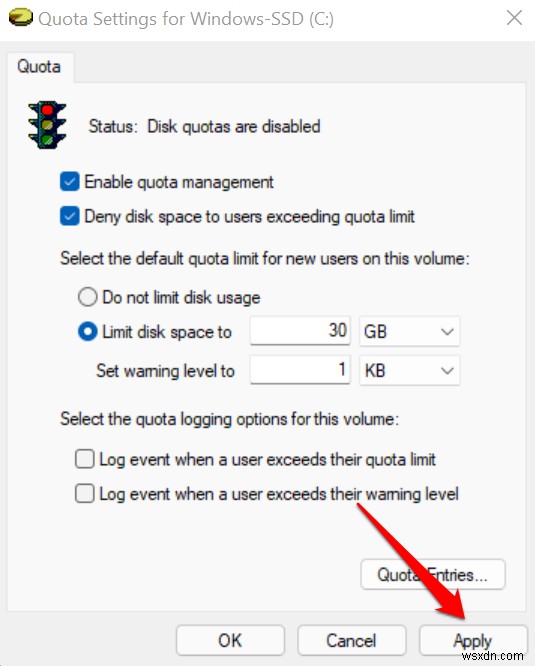 Hạn ngạch đĩa chính trong Windows 11:Hướng dẫn từng bước 