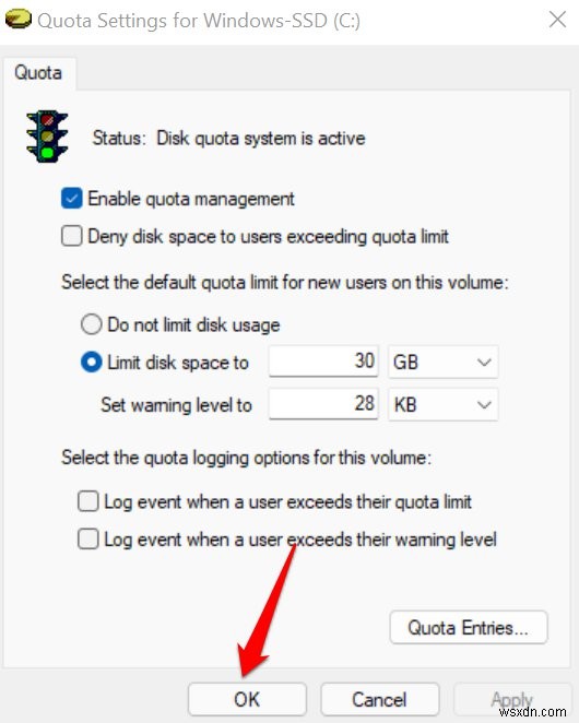 Hạn ngạch đĩa chính trong Windows 11:Hướng dẫn từng bước 