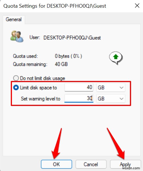 Hạn ngạch đĩa chính trong Windows 11:Hướng dẫn từng bước 