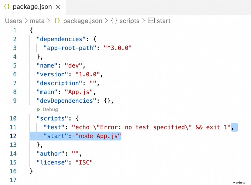 Cách khắc phục lỗi  npm ERR! thiếu tập lệnh:start  Lỗi trong Node.js 