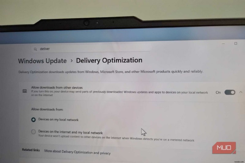 Cách ngăn Windows lưu trữ và chia sẻ tệp cập nhật với người dùng khác 