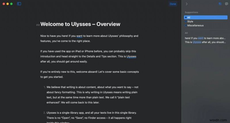 Khám phá lý do tại sao Ulysses là ứng dụng viết hàng đầu cho macOS 