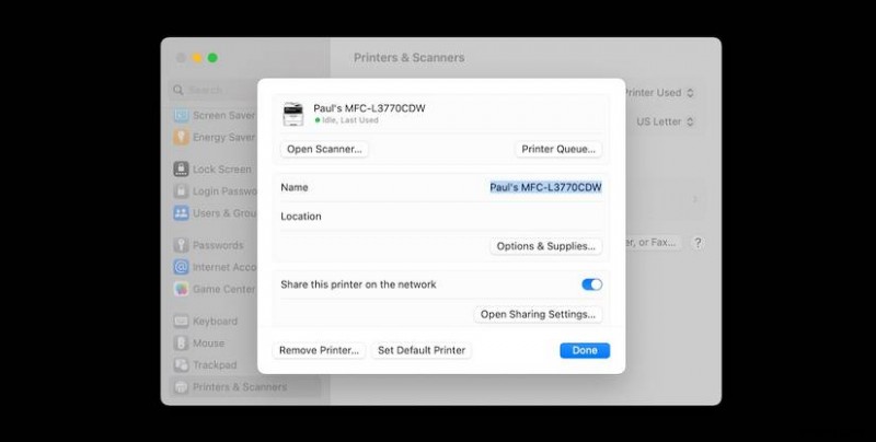 Cách đổi tên máy in, AirDrop và tên mạng mặc định của máy Mac 