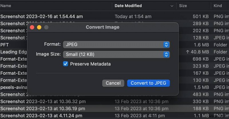 Chuyển đổi PNG sang JPEG trên máy Mac:Các bước và mẹo đơn giản để có hình ảnh chất lượng cao 