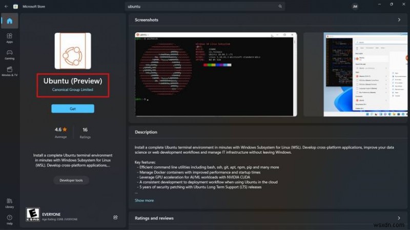 Chạy Ubuntu Daily Builds trên Windows bằng Ubuntu Preview cho WSL 