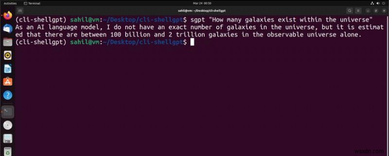 Chạy ChatGPT trong Ubuntu Terminal với ShellGPT:Hướng dẫn thiết lập nhanh 
