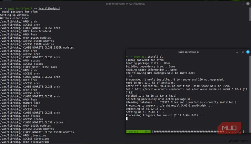 Xem hoạt động của tệp ứng dụng trong thời gian thực trên Linux bằng một lệnh đơn giản 