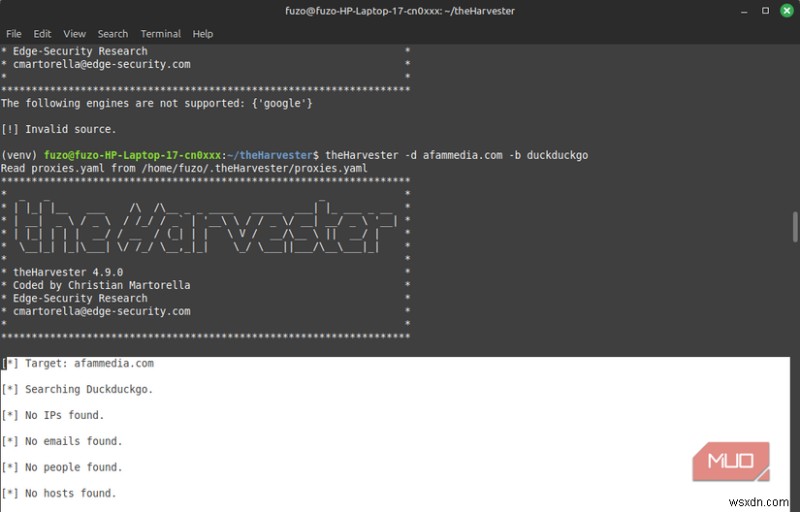 Lập bản đồ ngay lập tức dấu chân trực tuyến của bạn bằng công cụ Linux nâng cao này 