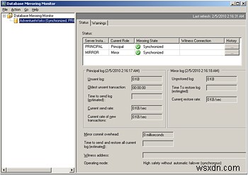 Đạt được tính khả dụng liên tục với SQL Server Mirroring 
