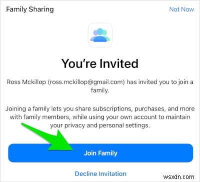 Dễ dàng chia sẻ dung lượng iCloud của bạn với bạn bè và gia đình 