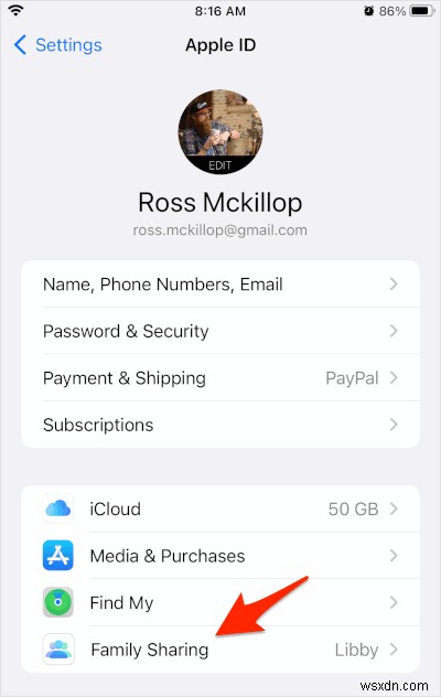 Dễ dàng chia sẻ dung lượng iCloud của bạn với bạn bè và gia đình 