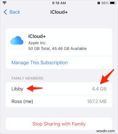 Dễ dàng chia sẻ dung lượng iCloud của bạn với bạn bè và gia đình 