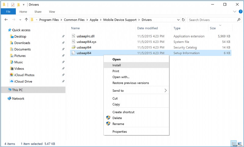 Cách cài đặt trình điều khiển thiết bị di động Apple (Chế độ khôi phục) trên Windows 