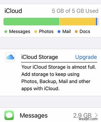 Dung lượng iCloud miễn phí:Khắc phục tình trạng lạm dụng tin nhắn và lấy lại GB 