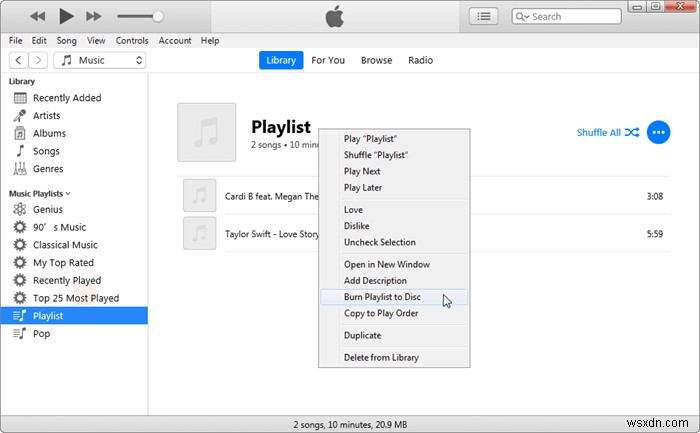 Tại sao  Ghi danh sách phát ra đĩa  bị chuyển sang màu xám trong iTunes và cách khắc phục 