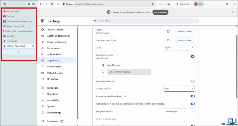 Cách kích hoạt tab dọc trong Google Chrome để quản lý tab tốt hơn 