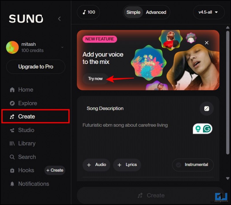 Tạo bài hát gốc bằng giọng của riêng bạn bằng Suno.AI – Hướng dẫn từng bước 