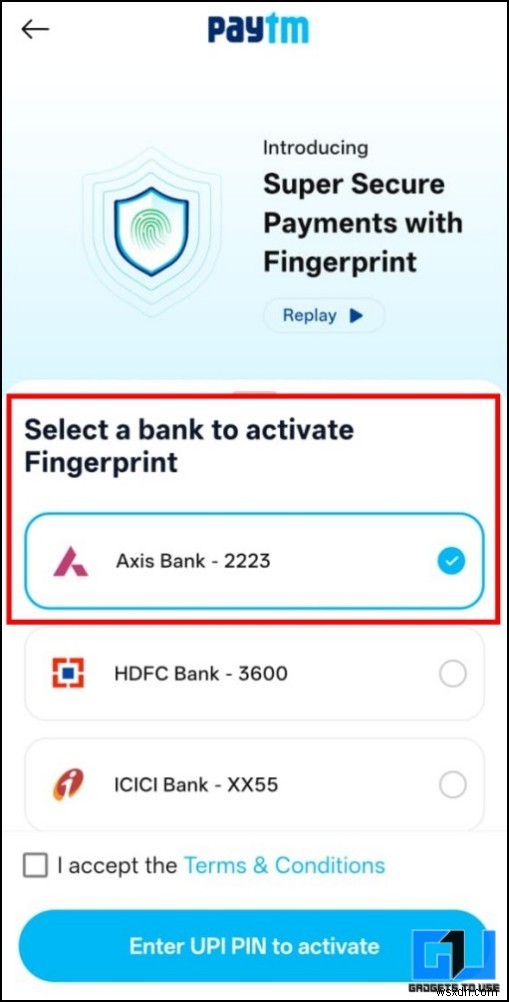Kích hoạt thanh toán UPI bằng vân tay trên Paytm, PhonePe &Amazon Pay 