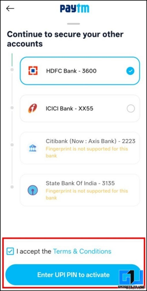Kích hoạt thanh toán UPI bằng vân tay trên Paytm, PhonePe &Amazon Pay 