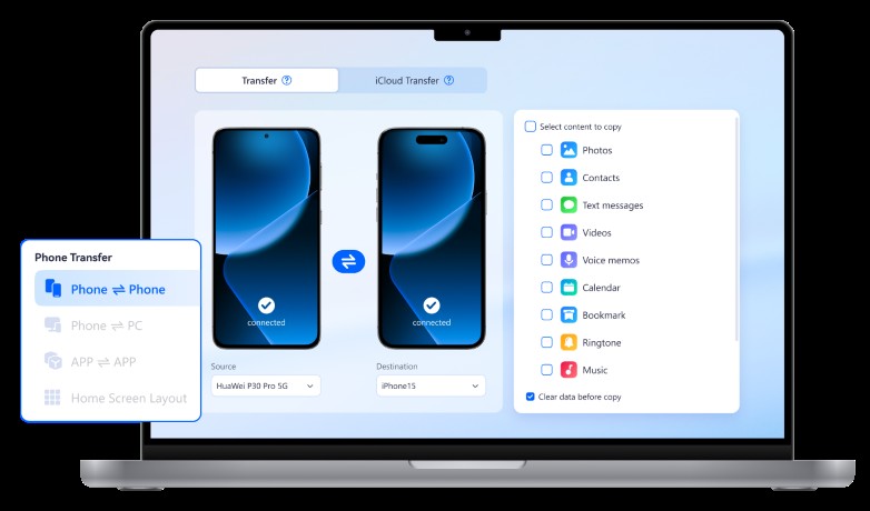 Làm chủ bản sao điện thoại Huawei:Truyền dữ liệu dễ dàng sang thiết bị Huawei mới của bạn 