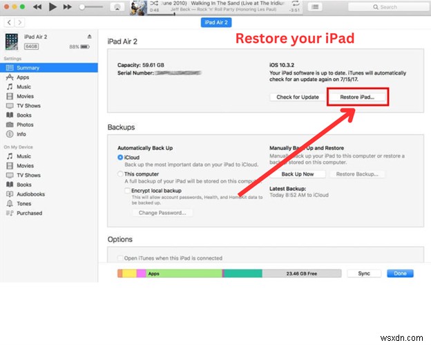 Khôi phục iPad bị vô hiệu hóa của bạn:Kết nối với iTunes và mở khóa nhanh chóng 