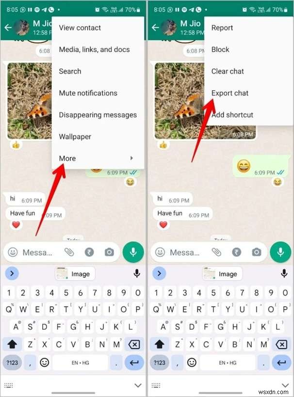 In cuộc trò chuyện WhatsApp trên Android:Phương pháp đơn giản, đáng tin cậy 