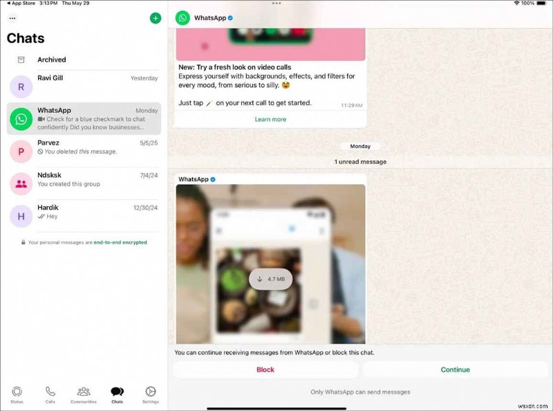 WhatsApp dành cho iPad ra mắt:Trò chuyện, gọi điện và chia sẻ như trên điện thoại của bạn 