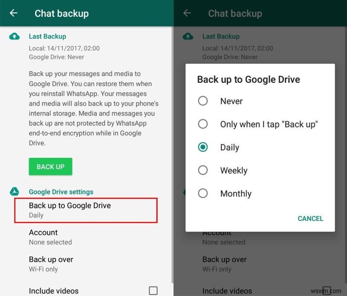 Giải quyết nhanh chóng lỗi  Không tìm thấy bản sao lưu  của WhatsApp 