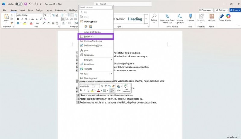 Cách đặt lại đánh số trong Microsoft Word:4 phương pháp đơn giản 