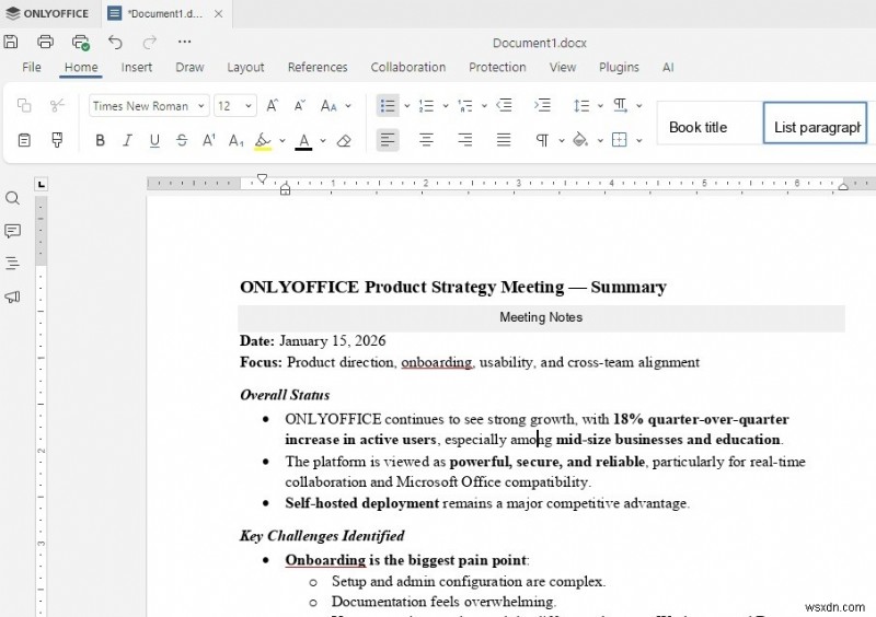 Tăng tốc quá trình tạo tài liệu với ONLYOFFICE Trình chỉnh sửa máy tính để bàn Tích hợp AI 