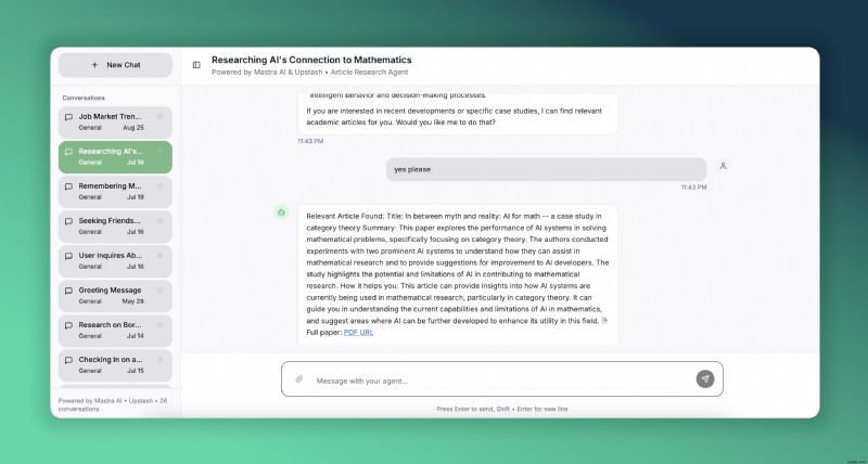 Xây dựng Trợ lý nghiên cứu bài viết AI với Mastra &Upstash 