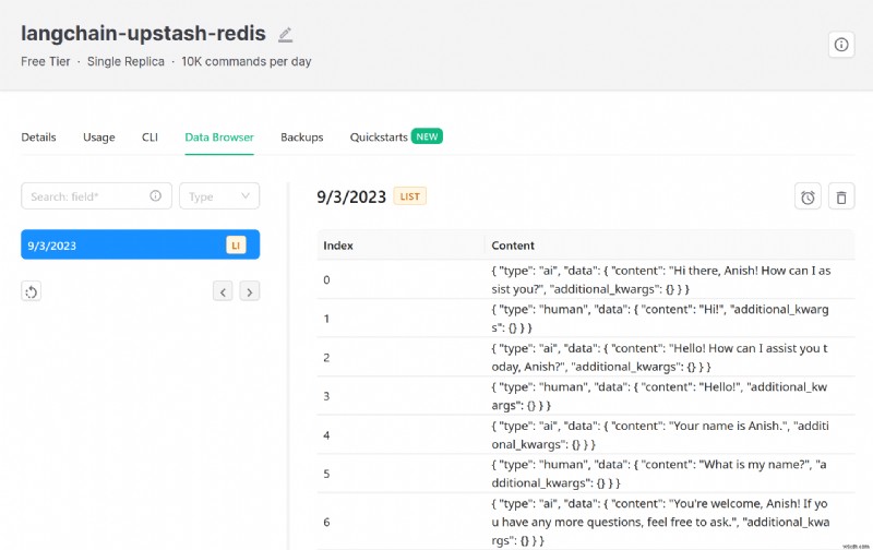 Duy trì lịch sử trò chuyện với LangChain &Upstash Redis 