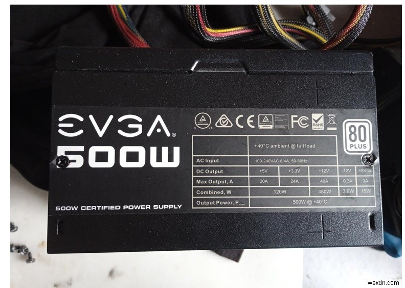 Sửa chữa được chứng nhận Bộ nguồn EVGA 500W 80 Plus 