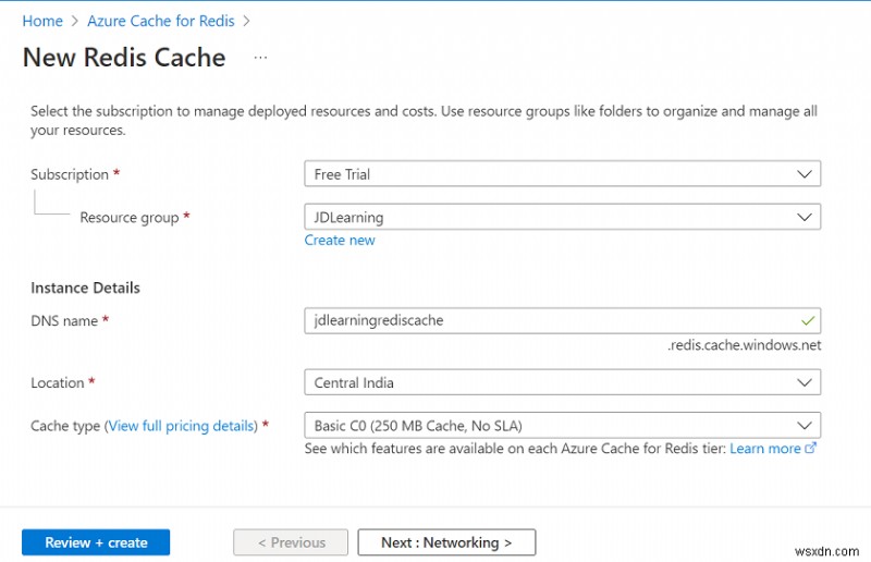 Triển khai Azure Redis Cache với API Web .NET 6:Hướng dẫn từng bước 