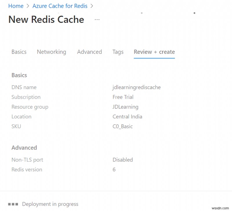 Triển khai Azure Redis Cache với API Web .NET 6:Hướng dẫn từng bước 
