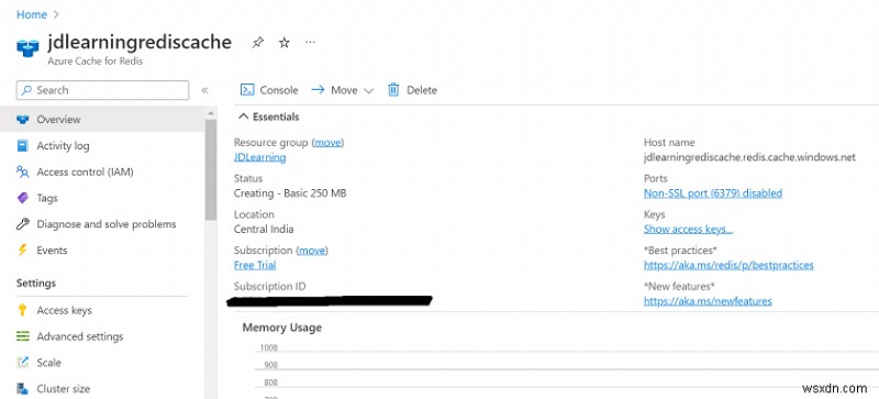 Triển khai Azure Redis Cache với API Web .NET 6:Hướng dẫn từng bước 